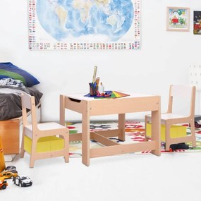 Παιδικό Τραπέζι με 2 Καρέκλες από MDF - Καφέ