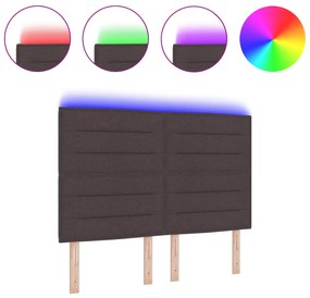 vidaXL LED Κεφαλάρι Γραμμών Σχεδιασμού Σκούρο Καφέ 72 εκ Υφάσμα