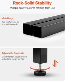 VEVOR Bar Table Height Pub Table Cocktail Counter Kitchen Dining 55x15x39 in