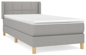 ΚΡΕΒΑΤΙ BOXSPRING ΜΕ ΣΤΡΩΜΑ ΑΝΟΙΧΤΟ ΓΚΡΙ 90X200 ΕΚ. ΥΦΑΣΜΑΤΙΝΟ 3130241