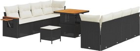 vidaXL Σετ Καναπέ Κήπου 11 pcs Μαύρο συνθετικό ρατάν