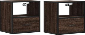 vidaXL Επίτοιχα κομοδίνα 2 τεμάχια καφέ δρυς 40x31x39,5 cm
