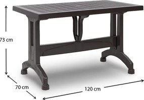 Τραπέζι πολυπροπυλενίου Callan Megapap χρώμα καφέ 120x70x73εκ.