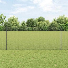 vidaXL Φράχτης με Στήλες. Γκρι 1 x 25 m Ατσάλι