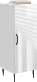 vidaXL Πλαϊνό γραφείο Γυαλιστερό Λευκό 33 x 34,5 x 89,5 εκ