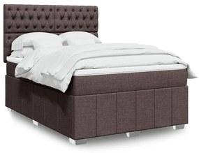 ΚΡΕΒΑΤΙ BOXSPRING ΜΕ ΣΤΡΩΜΑ ΣΚΟΥΡΟ ΚΑΦΕ 140X190 ΕΚ. ΥΦΑΣΜΑΤΙΝΟ 3293973