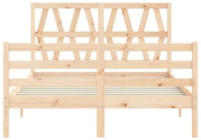 vidaXL Πλαίσιο Κρεβατιού με Κεφαλάρι 120x200 εκ. από Μασίφ Ξύλο