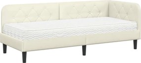 vidaXL Κρεβάτι Γωνίας Κρεμ 80 x 200 cm Βελούδο
