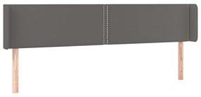 Κεφαλάρι Κρεβατιού LED Γκρι 183x16x78/88εκ. από Συνθετικό Δέρμα 3123202