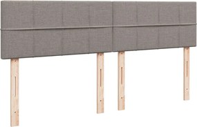 vidaXL Κρεβάτι Boxspring με Στρώμα Taupe 200x200 εκ. Υφασμάτινο