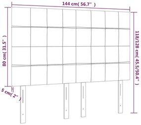 vidaXL Κεφαλάρι Κρεβατιού LED Σκούρο Γκρι 144x5x118/128εκ. Υφασμάτινο