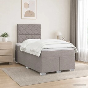 vidaXL Κρεβάτι box spring με στρώμα Taupe 120 x 190 cm Ύφασμα