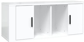 vidaXL Έπιπλο Τηλεόρασης Γυαλ. Λευκό 100x35x40 εκ. Επεξεργασμένο Ξύλο