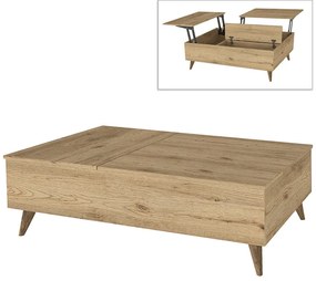 Τραπεζάκι σαλονιού Roy  με σερβιτόρο χρώμα sepet oak 121x69x40εκ.