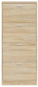 vidaXL Παπουτσοθήκη Χρώμα Δρυός 59x17x150 εκ. από Επεξεργασμένο Ξύλο