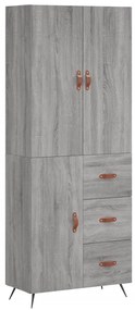 vidaXL Ντουλάπι Γκρι Sonoma 69,5 x 34 x 180 εκ. Επεξεργασμένο Ξύλο