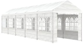 vidaXL Κιόσκι με Τέντα Λευκό 11,15 x 2,28 x 2,69 μ. από Πολυαιθυλένιο