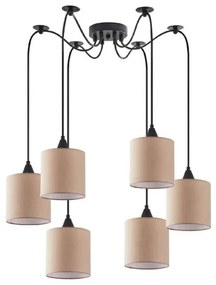 Κρεμαστό Φωτιστικό Οροφής Ύφασμα ADEPT H300 Φ50 Homelighting-77-9026-Καφέ 77-9026