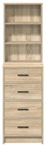 vidaXL Highboard Sonoma Δρυς 40 x 41 x 135 εκ. Επεξεργασμένο ξύλο