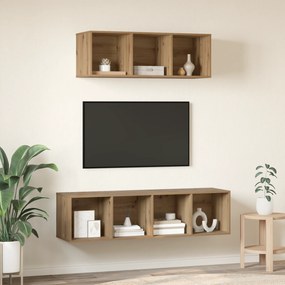 vidaXL Σετ Τηλεοπτικού Κάδου 2 pcs artisan δρυς 37 x 37 x 142.5 εκ