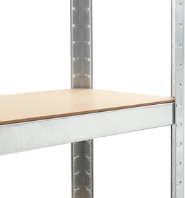 vidaXL Ραφιέρα 5 Επιπέδων 3 τεμ. Ασημί από Ατσάλι &amp; Επεξεργασμένο Ξύλο