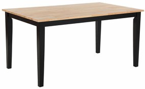 Τραπέζι Berwyn 997, Ανοιχτό χρώμα ξύλου, Μαύρο, 75x90x150cm, 33 kg, Ξύλο, Ξύλο: Καουτσούκ | Epipla1.gr