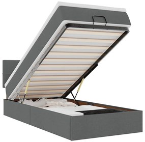 Οθωμανικό κρεβάτι με στρώμα Σκούρο γκρι 80x200cm ύφασμα 3311415