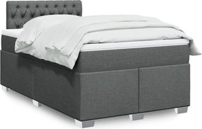 vidaXL Κρεβάτι Boxspring με Στρώμα Σκούρο Γκρι 120x200 εκ. Υφασμάτινο
