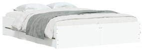 Πλαίσιο Κρεβατιού με Συρτάρια Λευκό 140x200 εκ Επεξεργ. Ξύλο - Λευκό