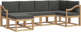 vidaXL Σειρά Καναπέ Εξωτερικού 6 pcs Άσπρο και Ανθρακί Πολυεστέρας