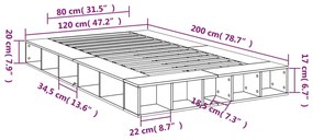 ΠΛΑΙΣΙΟ ΚΡΕΒΑΤΙΟΥ ΚΑΦΕ ΔΡΥΣ 120X200 ΕΚ. ΕΠΕΞΕΡΓΑΣΜΕΝΟ ΞΥΛΟ 3280488