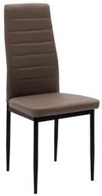 Καρέκλα Parker pakoworld PU cappuccino-μαύρο πόδι 42x48x98εκ