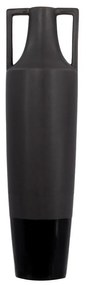 Βάζο Κεραμικό Aima 020923 13,5x13,5xH49cm Anthracite Mat-Silver Gun Ceramic