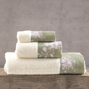 Πετσέτες Mathilde Σε Κουτί (Σετ 3τμχ) Green Ρυθμός Towels Set 70x140cm 100% Βαμβάκι