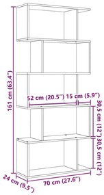 ΒΙΒΛΙΟΘΗΚΗ/ΔΙΑΧΩΡΙΣΤΙΚΟ ΧΩΡΟΥ 5 ΕΠ. ΜΑΥΡΟ 70X24X161ΕΚ. ΕΠ. ΞΥΛΟ 858094