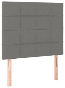 vidaXL Κρεβάτι Boxspring με Στρώμα &amp; LED Σκ.Γκρι 100x200 εκ Υφασμάτινο