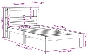 ΣΚΕΛΕΤΟΣ ΚΡΕΒ. ΧΩΡΙΣ ΣΤΡΩΜΑ ΚΑΦΕ ΚΕΡΙΟΥ 90X190 ΕΚ ΜΑΣΙΦ ΠΕΥΚΟ 3306058