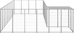 vidaXL Σπιτάκι Σκύλου Ασημί 13,31 μ² Ατσάλινο