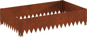 vidaXL Περίγραμμα γκαζόν 4 τμχ. 100 x 60 x 20 εκ. Ατσάλι Σκ rusty