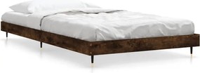 vidaXL Πλαίσιο Κρεβ. Χωρ. Στρώμα Καπνιστή Δρυς 90x200 εκ. Επεξ. Ξύλο