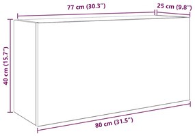 ΝΤΟΥΛΑΠΙ ΤΟΙΧΟΥ ΜΠΑΝΙΟΥ ΜΑΥΡΟ 80X25X40 CM ΚΑΤΑΣΚΕΥΑΣΜΕΝΟ ΞΥΛΟ 860086