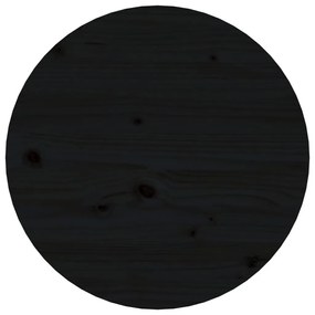 Τραπεζάκι Σαλονιού Μαύρο Ø 45x40 εκ από Μασίφ Ξύλο Πεύκου - Μαύρο