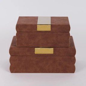 S/2 ΚΟΥΤΙΑ ΚΑΦΕ 25x15x10 / 20x12x8cm|752-17081