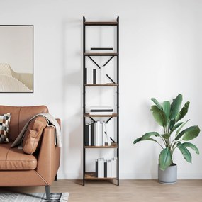 vidaXL Βιβλιοθήκη Καπνιστή δρυς 40 x 30 x 188 εκ Επεξεργασμένο ξύλο