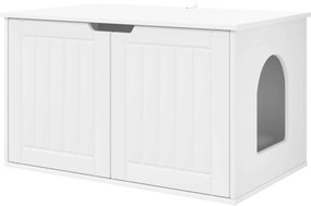 vidaXL Σπίτι Γάτας Λευκό 85 x 55 x 50,5 εκ Επεξεργασμένο ξύλο