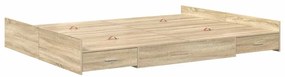 vidaXL Κρεβάτι με αποθηκευτικό χώρο Sonoma Δρυς 135 x 190 cm