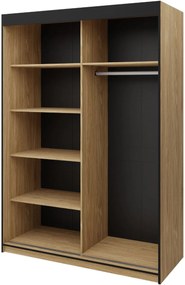 Ντουλάπα Aston II συρόμενη-Fusiko-Mavro