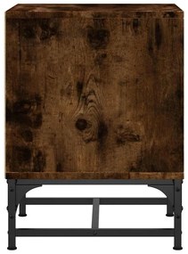 vidaXL Κομοδίνο Καπνιστή Δρυς 35 x 37 x 50 εκ. με Γυάλινη Πόρτα