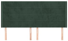 vidaXL Κεφαλάρι με Πτερύγια Πράσινο 203x16x118/128 εκ. Βελούδινο