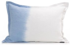 Βαμβακερή Oxford Μαξιλαροθήκη με Φάσα Pluton 50x70+3cm Εκρού Μπλε